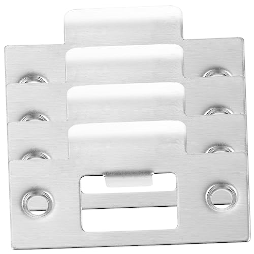 DOITOOL 4 Piezas Hebilla de lengüeta de bloqueo tapón manos perillas cerca Gancho decor door lock placa de cubierta del orificio de la puerta kit refuerzo puerta delantera Acero inoxidable