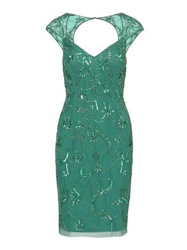 Image of Adrianna Papell Womens Beaded Mesh DressSpecial Occasion Dress
