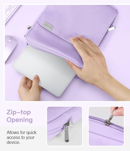Image of MoKo 13.3-14 Inch Laptop Sleeve Bag Fits Mac Neo 13-inch A18 Pro, Mac Pro 13.3 inch M2 2022 /M5 /M5 Pro /M5 Max 14.2 inch 2026, Mac Air 13.6 inch M5 2026, Handle Carrying Case with Shoulder Strap, Purple