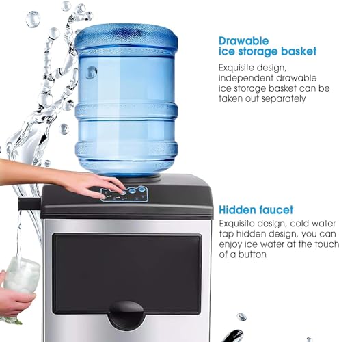 Fabricadora de hielo portátil de gabinete con palita, automática para hogar, cocina, bar, cafetería y té miniatura 6