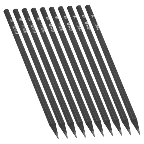 NUOLUX 10個 黒杆六角鉛筆 スケッチ用ペンシル 多用途 学生 アーティスト向け プレシャープ済み 即使用可能 素描 デッサン用筆