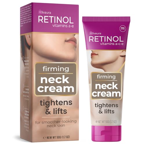 Crème cou au rétinol LIVAURA anti-âge et raffermissante pour lisser la peau du cou en flacon 1.7 oz