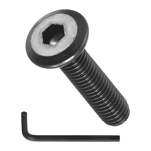 Image of METALLIXITY Flat Head Hex Socket Cap Screws Bolts(M6-1x25) 20Pcs, with Wrench Steel Hex Socket Furniture Bolts Screws - for Furniture Woodworking Project, Black Tone