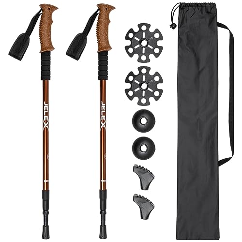 Bastones para caminar en la naturaleza JELEX Nature ajustables con amortiguación integrada