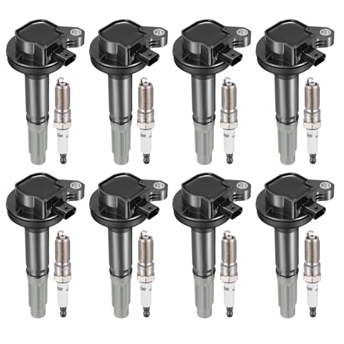 Image of BDFHYK 8 Ignition Coil Pack UF824 and 8 Iridium Spark Plug XP5363 Compatible with 2016 2017 F150 Mustang 5.0L V8 Coil for UF824T DG561 FR3Z-12029-A