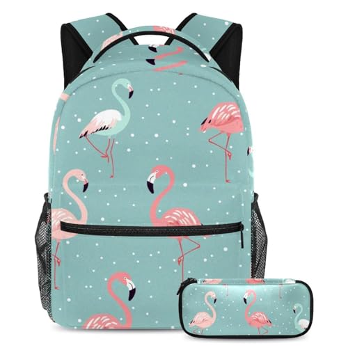 Cartable flamant rose avec tissu imperméable et dos rembourré
