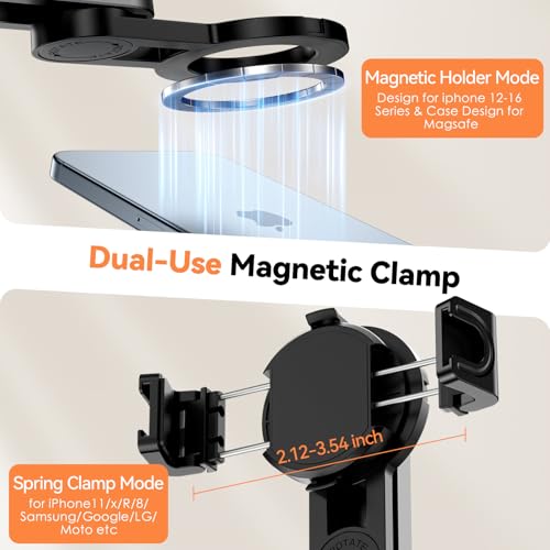 CloudValley Magnetic Mini Selfie Stick Tripod, 4-in-1 Pocket Size Phone Tripod with 360° Rotation, Choice Rechargeable Bluetooth Remote, Foldable Handle Grip, Compatible with MagSafe iPhone - image 9