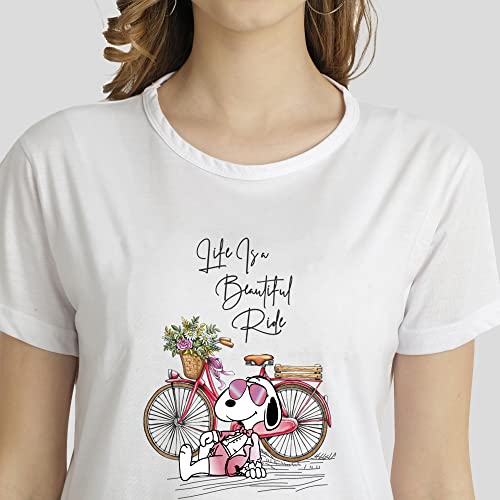 Image of Women's, Round Neck, Half-Sleeve, Printed, Cotton, Regular Fit, T-Shirt for Women