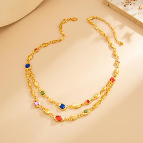 Rhinestone Colorful Choker Necklace for Women Crystal Necklace Gold Choker Wedding Jewelry4