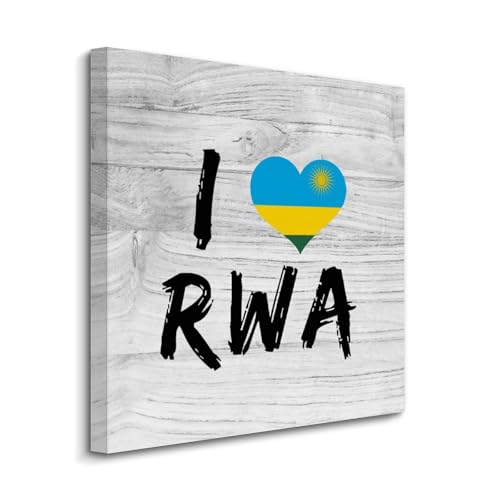 Lienzo Ruanda "I Love Rwanda" para dar un toque cálido a tu hogar