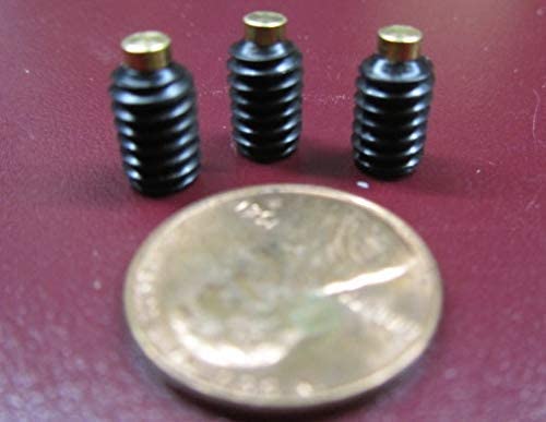 Black Oxide Steel Brass Tip Set Screw 1/4-20 x .375 (3/8") Thread Length 25 pcs