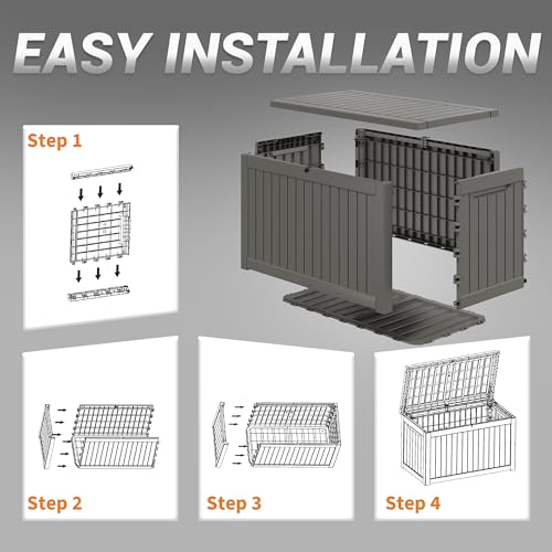 Image of Outdoor Storage Box Waterproof, 280 Gallon Deck Box for Patio Storage