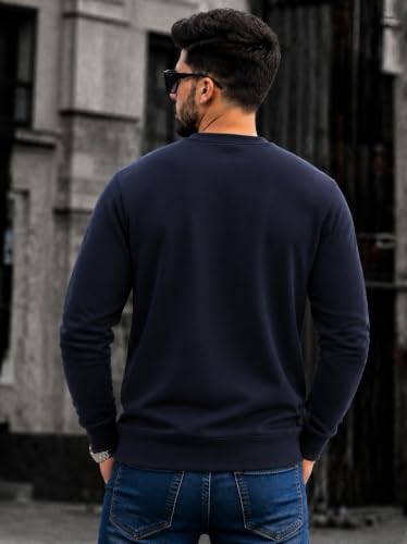 Image of Mack Jonney Men's Printed Fleece Sweatshirt|Full Sleeve Round Neck Winter Sweatshirt for Casual Wear|Travel|Gym & Everyday Style-mj-62