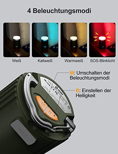 EMNT LED Campinglampe 15000mAh mit USB Aufladbar Camping Laterne Tragbar Wasserdicht, Camping Licht mit 4 Lichtmodi für… - Image 3