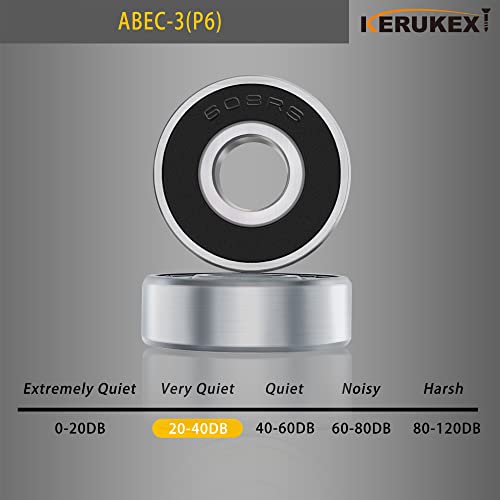 22 Pcs 608 Rs Skate Bearings 8Mmx22Mmx7Mm Made Of Chrome Steel With Dual Rubber Seals For Roller Skates Skateboards Scooters, 3D Print Filament, Fan Motors,Air Conditioner Deep Groove Ball Bearings #TOP7