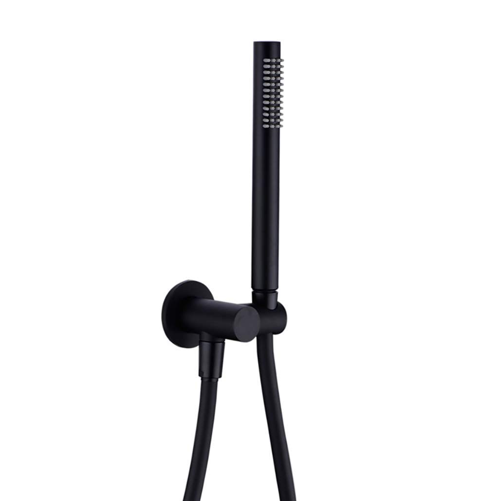 Robinets de douche en laiton massif Lopus avec support tuyau douchette et kit valve douche noir