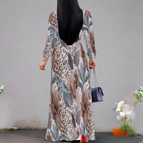 Image of PinkPatty Women's Long Sleeve Maxi Dress Plus Size Casual V Neck Wrap Dress with Pockets&Belt