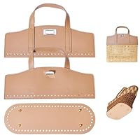 beinkmake PU Leather Handbag Making Kits Bag Bottom Shaper Bag Straps with Holes Turn Lock Crochet Knitting Set for DIY Purse Wallet Shoulder Tote Bags Backpack Making Repairing Khaki