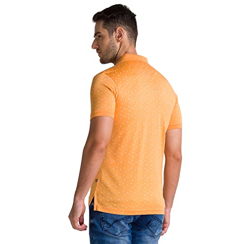 Image of Parx Men's Pure Cotton Print Pattern Regular Fit Polo Collar Polo Neck Half Sleeve Casual T-Shirt