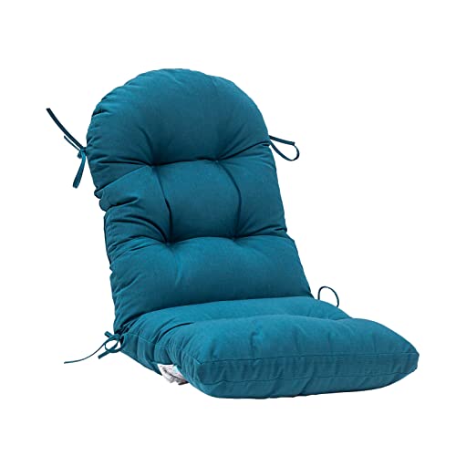 Image of QILLOWAY Outdoor High Back Chair Cushion for Adirondack, All Weather Rocking Chair Cushions Thick Padded Replacement for Patio Furniture,Peacock Blue