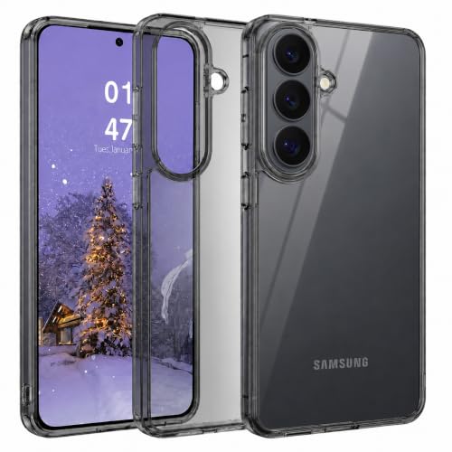 Image of VONZEE Compatible with Samsung Galaxy S26 5G Back Cover Case Clear,[ Anti Yellow ][Military Grade Protection] Hard PC Back Cover Transparent-Black