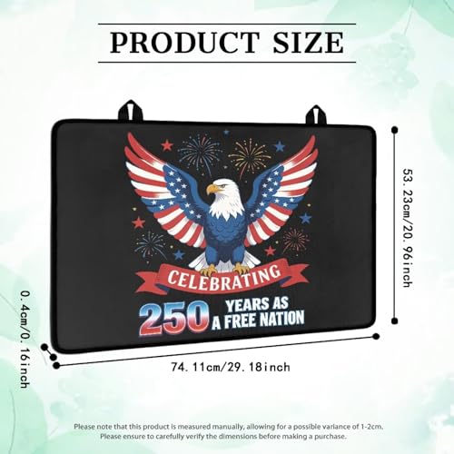 Image of Poceacles Glass Stove Cover Stovetop Protector Foldable Electric Stove Top Protector Prevent Scratching Washer Dryer Top Cover for 4th of July Home Decor, American Flag Eagle 250 Years