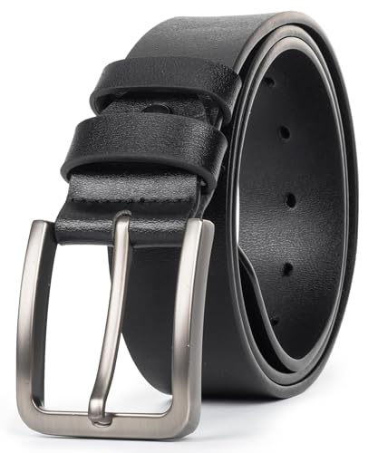 INOGIH Men's Dress Belt - Genuine Leather - Pin-Buckle - Classic Waist Belt for Daily Life