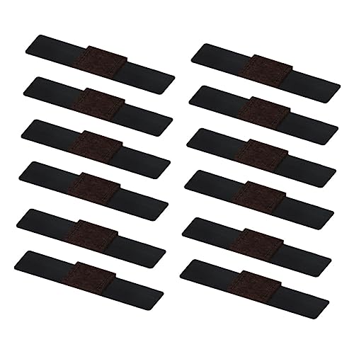 Operitacx 12 Piezas Almohadillas De Proa Slip Alrededor Protector De Patas De Silla Muebles Almohadillas De Fieltro para Sillas Madera Dura Envoltura Piso Tela Paño Black