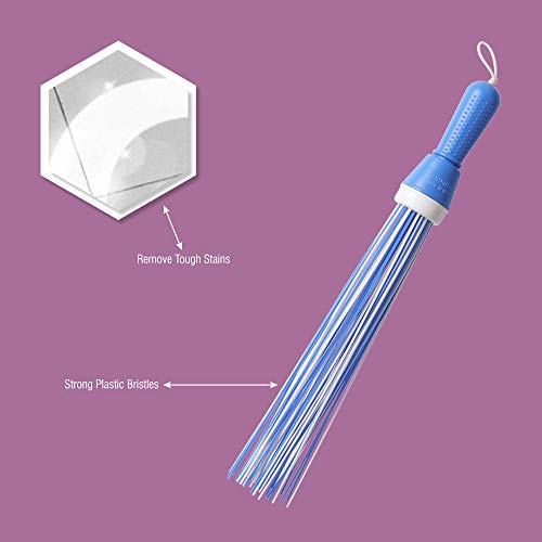 Image of Classy Touch Plastic Broom for Bathroom Cleaning & Home Floor Cleaning| Hard Bristle Broom for Scrubbing in Bathroom|(Size 52 cm, Color Dark Blue ) 60 Plastic Sticks