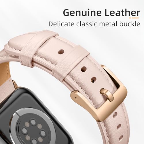 Laffav Leather Strap Compatible with Apple Watch Strap 44mm 46mm 45mm 42mm 49mm Men Women - Image 4