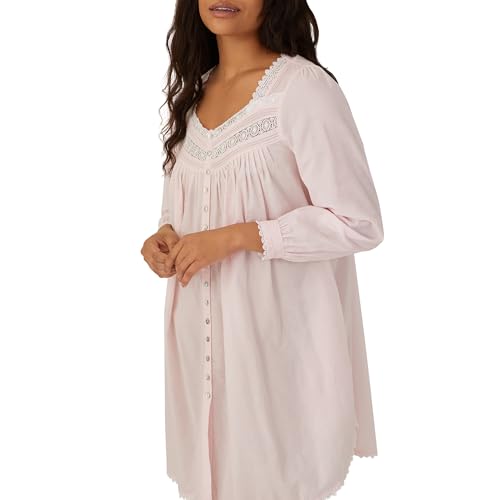 Image of Eileen West Queen Anne's Lace Womens Sleepwear & Loungewear - Heirloom Dream Collection - 100% Cotton Long Sleeve Short Robe