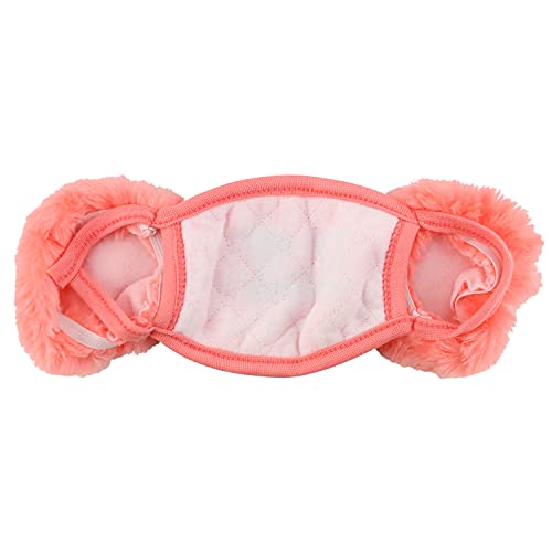 Image of Trendy Apparel Shop Kids Winter Animal Face Breathable Bear Fur Mask & Earmuffs