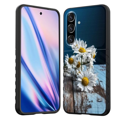 EFGWSDER for Galaxy S25 Case,Shock-Absorption Flexible TPU Rubber Protective Cell Phone Cover for Samsung Galaxy S25 6.2 inch 2025,Daisy Flower - image 1