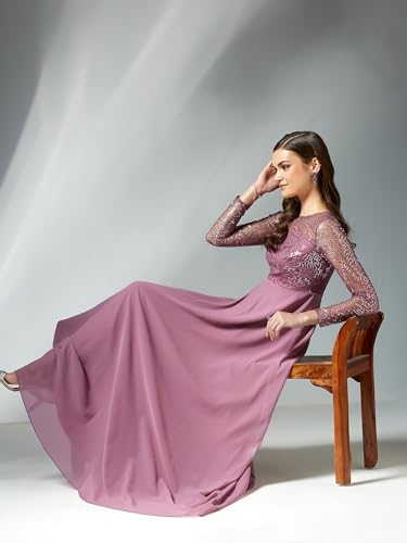 Image of Miss Chase Women's Long Sleeve Sequin Maxi Dress