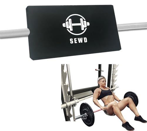 Turns Any Squat Rack into Hip Thrust Machine by SEWD Hip Thrust Bench Back Pad Fits Olympic Barbell Bar Multifunctional Workout Pad for Hip Thrust Bench Press Plank Glute Bridge and Push Ups.
