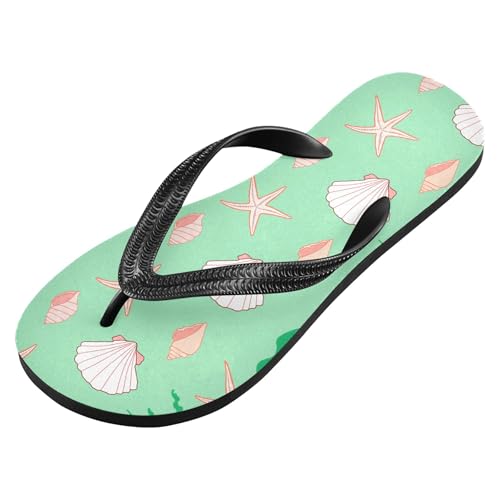 Burbuja Seashells Seaweed Flip Flops for Women Men, Soft Thong Sandals Rubber Slippers for Pool Beach Essentials2