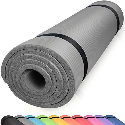 Yoga Mat - Non slip Yoga Mat Make of Excellent Quality Material, High-Elasticity 72 inch Large Yoga Mat for Women Thick Workout Mat with Strap, ECO-friendly Exercise Mat for Home Pilates Fitness (Grey...)