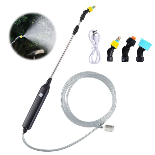 KBIBCK Pulvérisateur électrique avec 3 Buses et 5M de Tuyau, Pulverisateur pour Toiture, Pulverisateur Electrique Toiture de Jardin 2400 mAh Rechargeable...