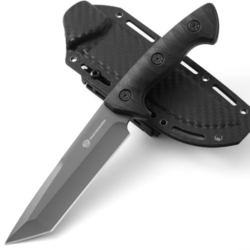 DRACHENADER Fixed Blade Knife, Tanto Knife Fixed Blade with Sheath Tactical Sharp Full Tang Outdoor Survival, Versatile for Horizontal, Scout Carry and Vertical Carry