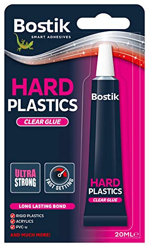 Bostik Hard Plastics Clear Glue 20ml Tube - Ultra Strong - Quick Drying Glue - Formulated For Hard Plastics Such As ABS and PVC-U