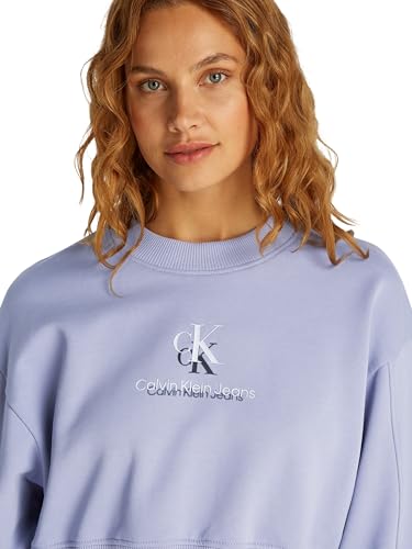Calvin Klein Damen Sweatshirt Shadow Graphic Crewneck Cropped, Violett (Persian Violet), XXXL – Ansicht 3
