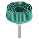 Acouto 2-Zoll-Borstenscheibe, Schmirgel-Gummi-Schleifbürste, Polier-Schleifscheibe für Grat- und Rostentfernung, Halter, Gummi, 80# Schmirgel, Grün