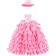 BARWA Princess Evening Party Clothes Wears Dress with Hat Outfit Set for 11.5 inch Doll