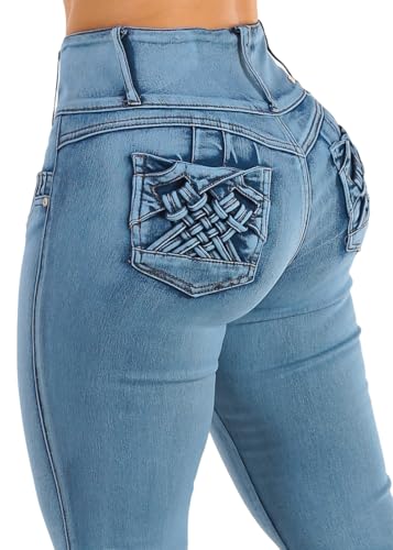 Image of Moda Xpress Women's Butt Lifting High Waisted Bootcut Jeans - Stretchy, Comfortable Flare Jeans in Junior Size Vintage Style