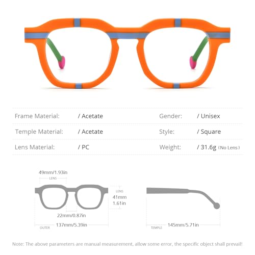 Image of HEPIDEM Multicolor Acetate Glasses Frame Women,Oversize Round Optical Eyeglasses
