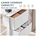 DUMOS Nightstand Small Dresser with 2 Fabric Drawers Side Tables Bedroom End Table Kids Bedside Storage Furniture for 20 inch Tall Night Stand for Closet, Entryway, College Dorm, White