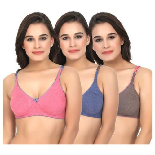 daily touch Women's Cotton Non-padded Wire Free Regular Bra (DT-SA-F001_Multicolour_34B)-picture-44