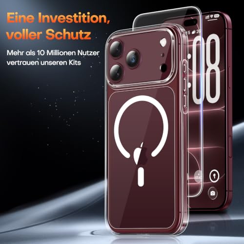 TAURI für iPhone 18 Pro Max Hülle 6,9" mit Schutzfolie - Durchsichtig – Ansicht 4