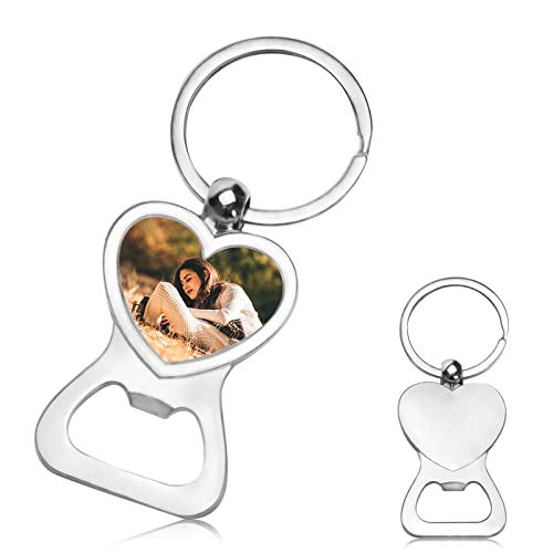 Lixiin Flaschenöffner Schlüsselanhänger, Edelstahl Schlüsselanhänger Bieröffner Kapselheber Anhänger Keychain Öffner für Familie Camping Parteien (B) Cover
