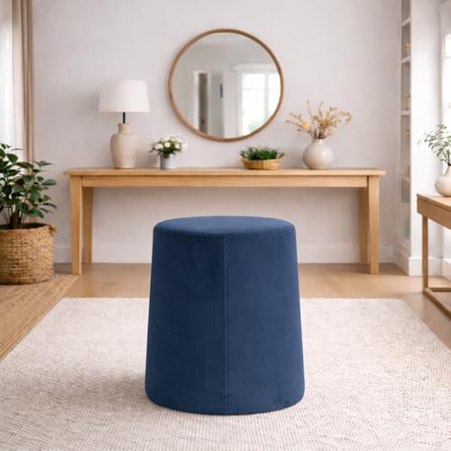 Image of HomePop 17 inch Organic Shape Ottoman - Blue Velvet